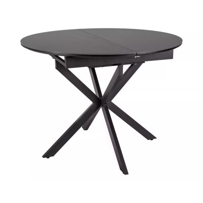 Стол обеденный SIGNAL GASTON Ceramic черный/черный 100-135/100